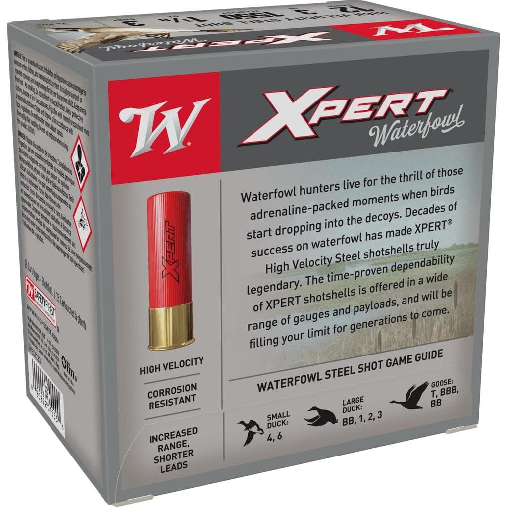 Winchester Xpert High-Velocity Steel Shotshells 12 ga 3" 1-1/8 oz 1550 fps #3 25/ct