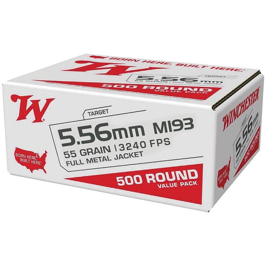 Winchester USA Lake City M193 Rifle Ammunition 5.56mm 55 gr. FMJ 3240 fps 500/ct (Bulk Box)