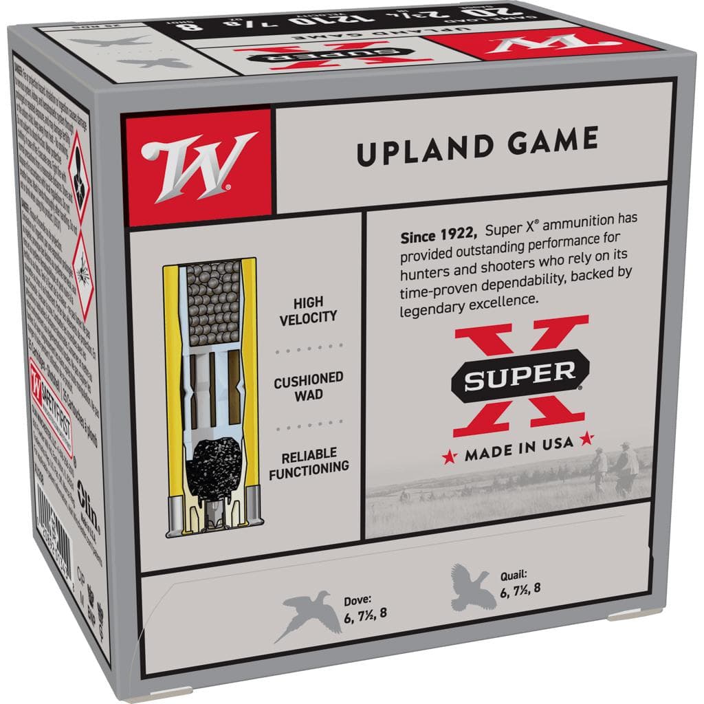 Winchester Super-X Game Shotshells 20 ga 2-3/4" 7/8 oz 1210 fps #8 25/ct