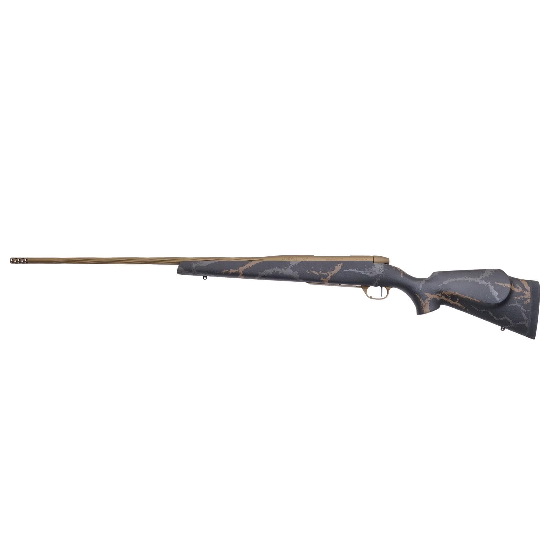 Weatherby MK V Weathermark Limited Rifle 6.5 WBY RPM Mag 4rd Capacity 24" Fluted Barrel Black/Gray/Bronze Stock
