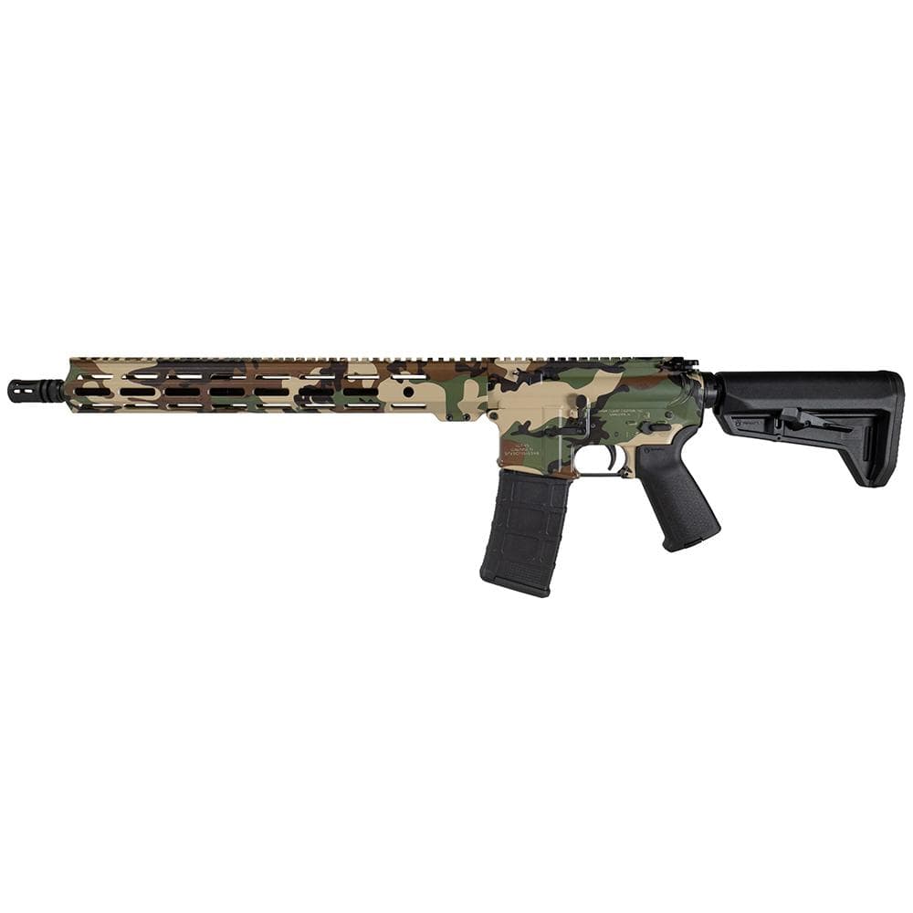 Shark Coast Tactical "M81 Woodland" Rifle 5.56mm 30rd Magazine 16" Barrel 15" MLOK Handguard