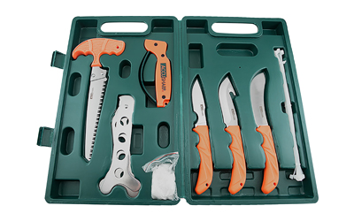 AccuSharp Game Processing Kit, Fixed Blade Kit, Orange Handles, Steel Blades, 9-Piece Kit — photo 2