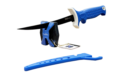 AccuSharp Fillet Knife, Fixed Blade Knife, Blue Non-Slip Grip, Plain Edge, 6.5" Stainless Steel Blade, Satin Finish, Protective Sheath — photo 2