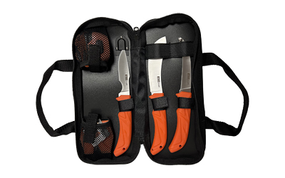 AccuSharp 6-Piece Game Processing Kit, Fixed Blade Knives, Orange Non-Slip Grip, Plain Edge, Stainless Steel Blades, Includes Nylon Carry Case — photo 2