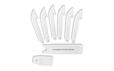 AccuSharp Razor Knife Replacement Blades, (6)-3.5" Stainless Steel Blades, Fits Replaceable Blade Razor Knife, Orange Blade Storage Case — photo 2
