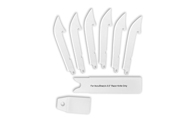 AccuSharp Razor Knife Replacement Blades, (6)-3.5" Stainless Steel Blades, Fits Replaceable Blade Razor Knife, Blue Blade Storage Case — photo 2