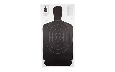 Action Target B-27S Standard Target, Full Size Black Silhouette, 24"x45", 100 Per Box