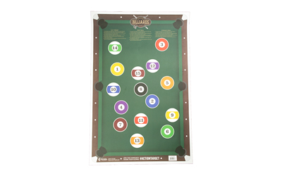 Action Target Billiards Target, Multi Color, 23"x35", 100 Per Box