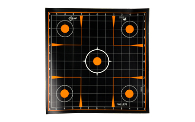 Allen Company EZ AIM Adhesive, Sight-In Grid, 12" Square, 10 Pack, Black/Orange