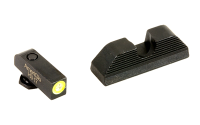 AmeriGlo UC, Sight, Fits GLOCK 17/19/22/23/24/26/27/33/34/35/37/38/39, Green Tritium LimeGreen Lumi Outline Front, Black Serrated Round Notch Rear — photo 2