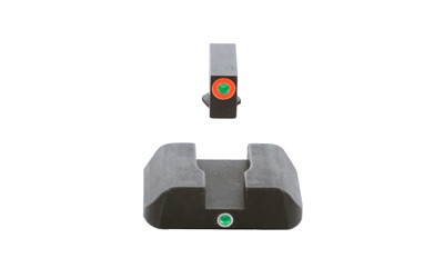 AmeriGlo I-Dot, Single Dot, Night Sight, Fits Glock Gen 5 9/40, Green Front with Orange Outline, Green Rear, Matte Finish, Black — photo 2