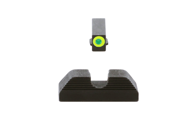 AmeriGlo Protector, Night Sight, Fits Glock Gen 5 9/40, Green Front with LumiGreen Outline, Black Serrated U Notch Rear, Matte Finish, Black — photo 2
