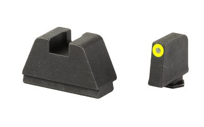 AmeriGlo Optic Compatible Sets for Glock, Fits All Glocks, 3XL Tall, Green Tritium with LumiGreen Outline, .365" Front and .451" Rear