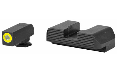 AmeriGlo Protector, Sight, Fits GLOCK 17/19/22/23/24/26/27/33/34/35/37/38/39, Green Tritium LimeGreen Lumi Round Outline Front, Black Serrated Rear — photo 2