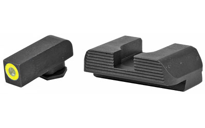 AmeriGlo Protector, Sight, Fits Glock 42 and 43, Green Tritium LumiLime Round Outline front, Black Serrated rear, Front/Rear — photo 2