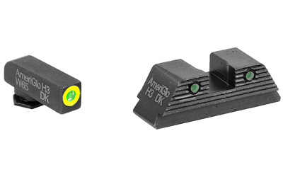 AmeriGlo Trooper, Sight, Fits GLOCK 20/21/29/30/31/32/36/40/41, Green Tritium LumiLime Outline Front, Green Tritium Black Serrated Rear, Front/Rear — photo 2