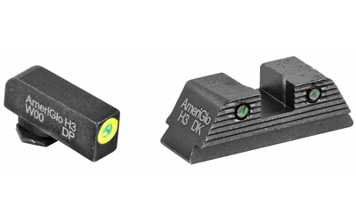 AmeriGlo Trooper, Sight, Fits GLOCK 17/19/19X/26/45 Gen5, Green Tritium LumiLime Outline Front, Green Tritium Black Serrated Rear, Front/Rear — photo 2