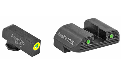 AmeriGlo Trooper, Sight, Fits GLOCK 42/43/43X, Green Tritium LumiLime Outline Front, Green Tritium Black Serrated Rear, Front/Rear — photo 2