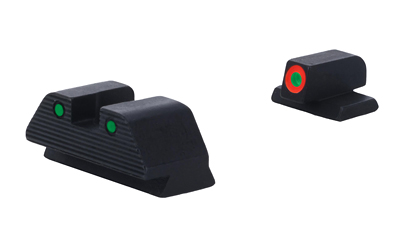 AmeriGlo Trooper, Night Sight, For Smith & Wesson M&P M2.0, Green Front with Orange Outline, Green with Black Outline Serrated SQ Rear, Matte Finish — photo 3