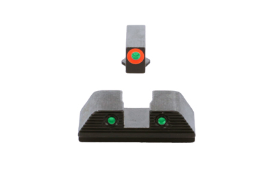 AmeriGlo Trooper, Night Sight, For Walther PDP, Green Front with Orange Outline, Green with Black Outline Rear, Matte Finish, Black — photo 2