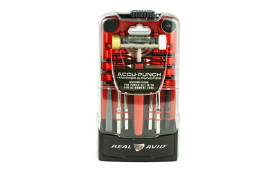 Real Avid Punch Set, Accu-Punch Hammer & Punch Set, Includes Brass/ Nylon Hammer, Steel Punch Sizes 5/64", 1/8", 5/32", 3/16", 7/32", 1/16", 3/32"