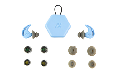 AXIL X20, Earplugs, Slate Blue, Includes (3) Silicon Tips, (2) Foam Tips and Pocket Carry Case