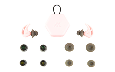 AXIL X20, Earplugs, Soft Pink, Includes (3) Silicon Tips, (2) Foam Tips and Pocket Carry Case