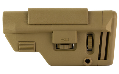 B5 Systems Collapsible Precision Stock, Coyote Brown, Long Length Cheek Riser