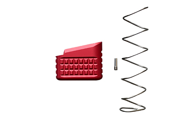 Backup Tactical Mag Extension, Red, Fits Glock 17/19/22/23, Plus 5 Rounds, Includes Extra Power Spring