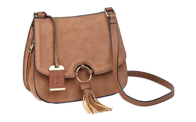 Bulldog Cases Cross Body Purse Holster, Fist Most Small Autos, Camel Brown, Leather