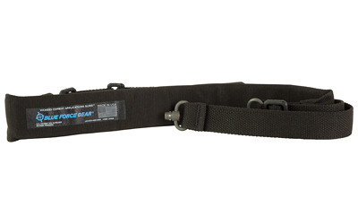 Blue Force Gear Vickers, Padded 2-Point Combat Sling, Push Button Swivels, 54" with Adjuster Tightened, Black, 1.00" Webbing