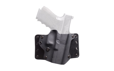 BlackPoint Tactical Leather Wing OWB Holster, Fits Glock 17/22/31, Right Hand, Black Kydex & Leather, with 1.75" Belt Loops, 15 Degree Cant