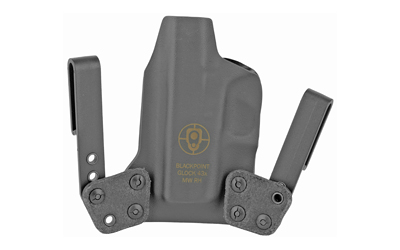 BlackPoint Tactical Mini Wing IWB Holster, Fits Glock 43X, Right Hand, Black Kydex, 15 Degree Cant — photo 2