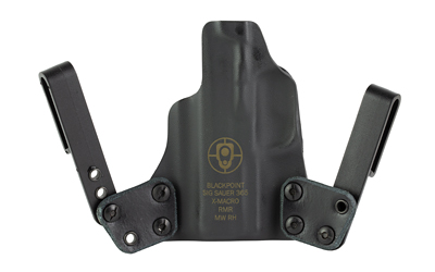 BlackPoint Tactical Mini Wing IWB, Inside Waistband Holster, Fits Sig P365 X-Macro, Right Hand, Leather & Kydex Construction, Black — photo 2