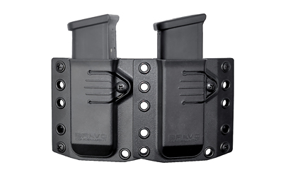 Bravo Concealment Magazine Pouch, Double, 1.5" Belt Loops, Size Small, Fits Glock 43 and M&P Shield Magazines, Ambidextrous, Polymer, Black