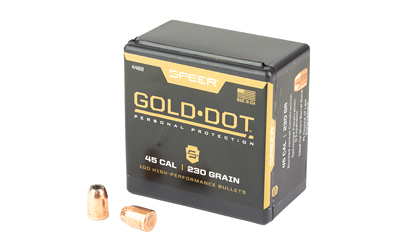 Speer Ammunition Gold Dot, .451 Diameter, .45 Caliber, 230 Grain, Hollow Point "Short Barrel" Bullet, 100 Count