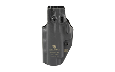 Crucial Concealment Covert Inside the Waistband Holster, IWB Holster, Ambidextrous, Fits Sig P365 Fuse, Kydex Construction, Matte Finish, Black