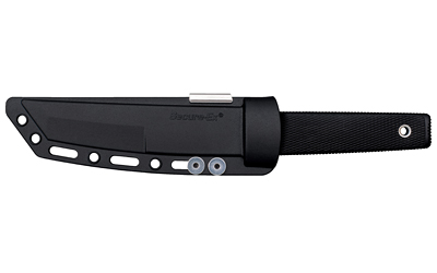 Cold Steel Kobun, 5.5" Fixed Blade Knife, Tanto Point, Plain Edge, AUS 8A/Polished, Black Kraton, Includes Secure-Ex Sheath — photo 2