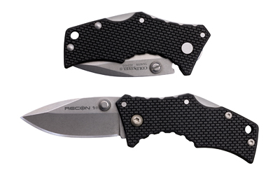 Cold Steel Micro Recon 1, Folding Knife, 2" Spear Point Blade, 4.375" Overall Length, 4034 Stainless Blade Steel, Plain Edge, Stonewash Finish