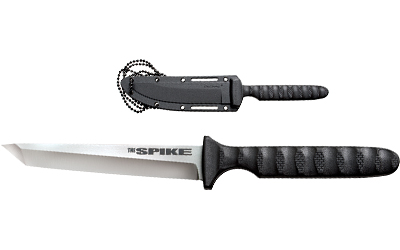 Cold Steel Tanto Spike, Fixed Blade Knife, 4" Tanto Blade, German 4116 Stainless Blade Steel, 8" Overall Length, Satin Finish, Silver Blade