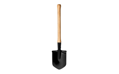 Cold Steel Spetsnaz Shovel, Trench Shovel, Tool, Black, Shovel, Medium Carbon Steel, Natural Wood Handle