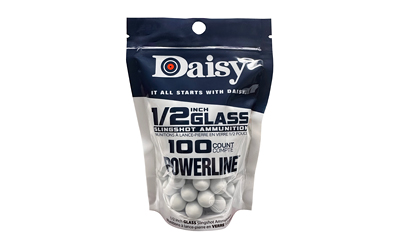 Daisy Powerline, 1/2" Glass Ball, 100 Count, Slingshot Ammo