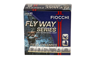 Fiocchi Ammunition Flyway Steel, 12 Gauge, 3", #4, Steel Shot, 25 Round Box