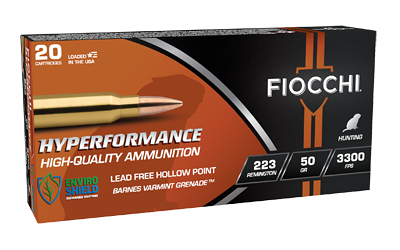 Fiocchi Ammunition Hyperformance, 223 Remington, 50 Grain, Hollow Point, 20 Round Box