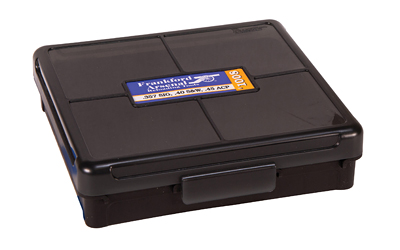 Frankford Arsenal Hinge-Top Ammo Box, 1008, 100 Rounds, Fits 10MM, 40S&W and 45ACP, Smoke Gray, Plastic