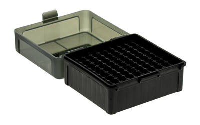 Frankford Arsenal Hinge-Top Ammo Box, 1005, 100 Rounds, Fits 17 Remington, .222 Remington and 223 Remington, Smoke Gray, Plastic — photo 2