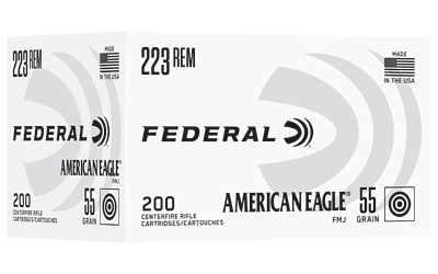 Federal American Eagle, 223 Remington, 55 Grain, Full Metal Jacket, 200 Round Box
