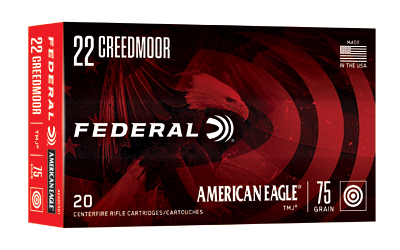 Federal American Eagle, 22 Creedmoor, 75 Grain, Total Metal Jacket, 20 Round Box