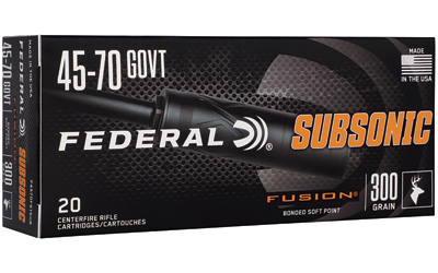 Federal Fusion, 45-70 Government, 300 Grain, Subsonic Fusion Soft Point, 20 Round Box — photo 2