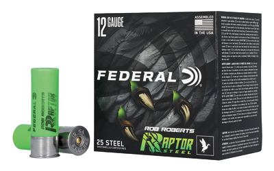 Federal Raptor Steel, 12 Gauge, 3", #4, Max Dram, 1 3/8oz, Steel, 25 Round Box